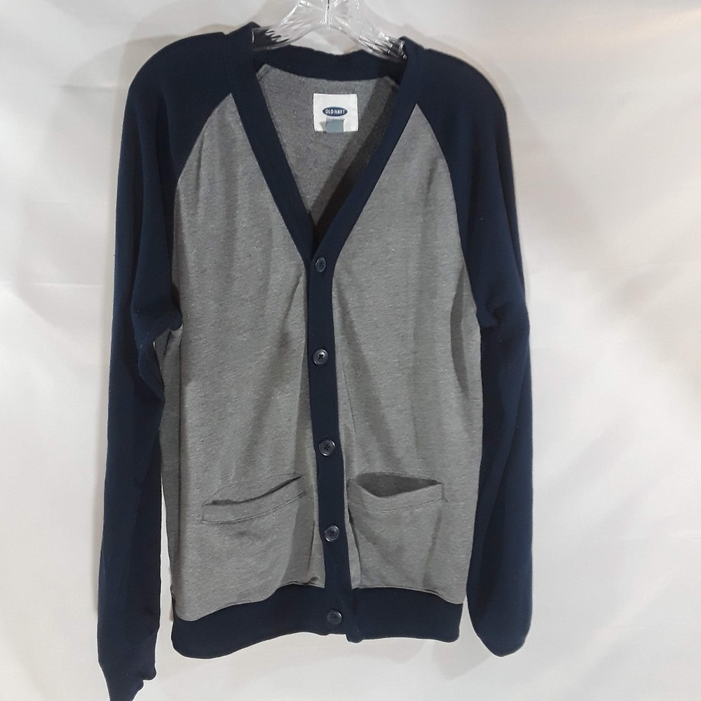 Old Navy Gray and Navy Raglan Cardigan Size M